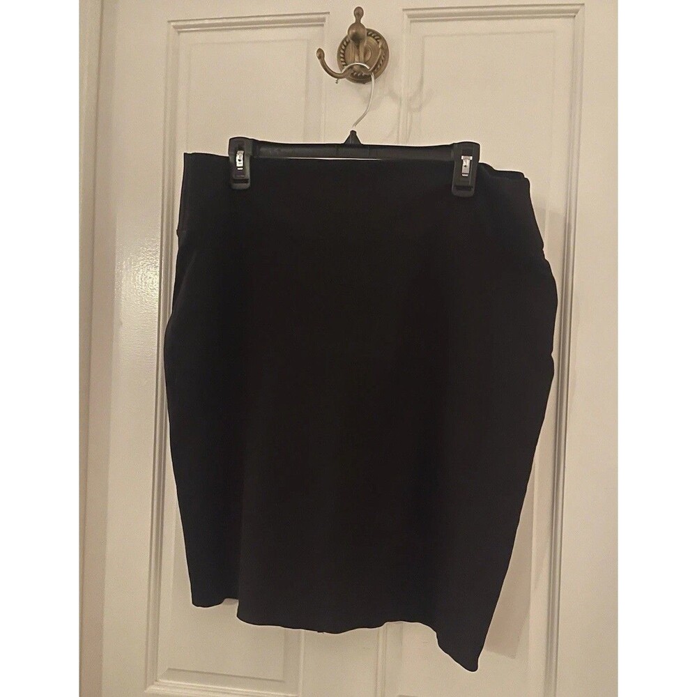 Hybrid & Company Womens Black Business Pencil Skirt Slit Knee Length Size 18/20